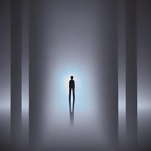 A lone figure, representing silence after a period of no contact. Digital artwork
